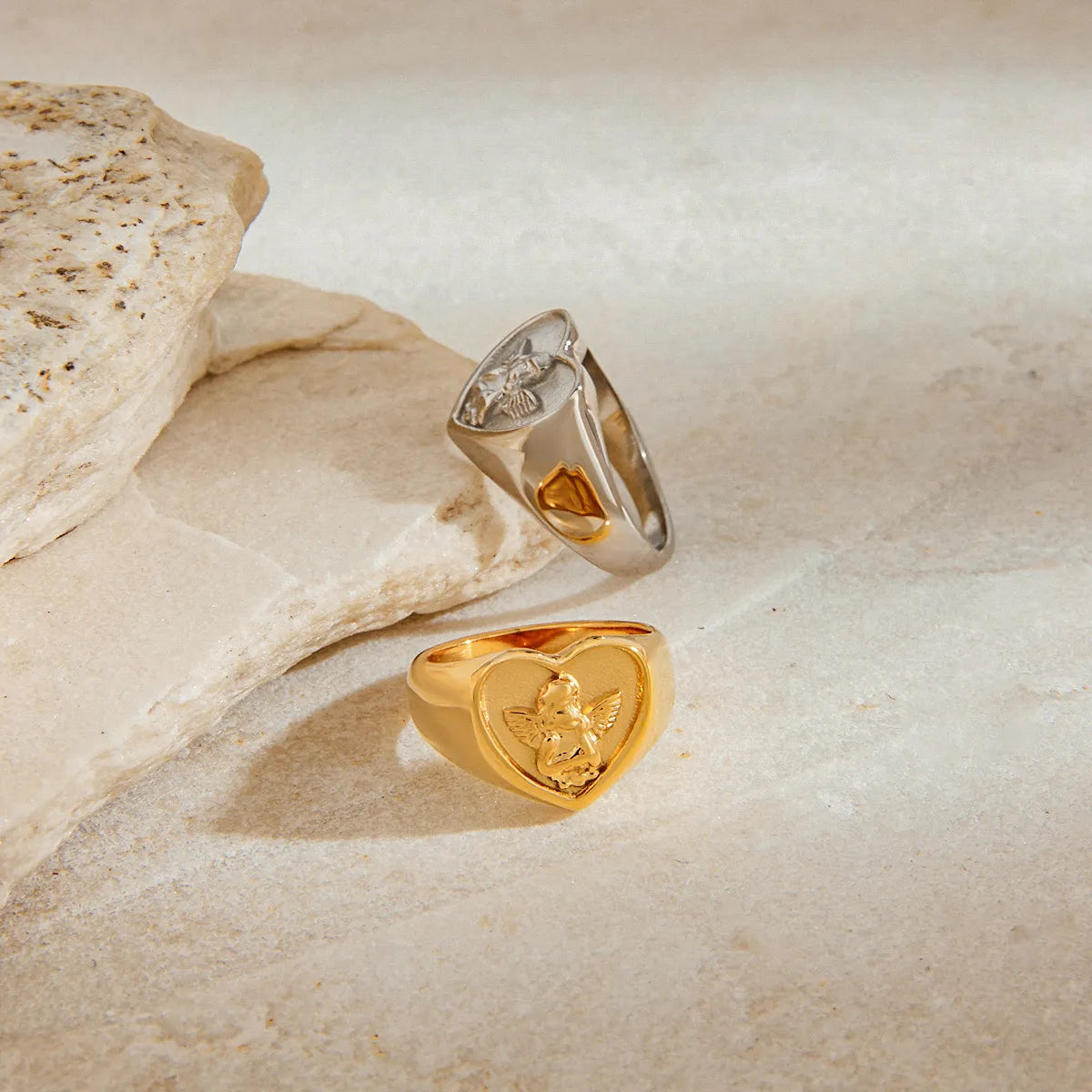 Waterproof Angel Signet Ring