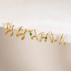 Waterproof CZ Wrap Earrings Asymmetric Hoop Studs