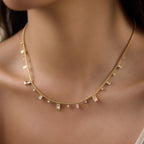 Waterproof CZ Station Necklace