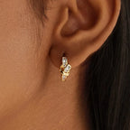 Waterproof Twist Knot Baguette CZ Huggie Hoops