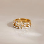Waterproof 3-Piece CZ Stacking Ring Set