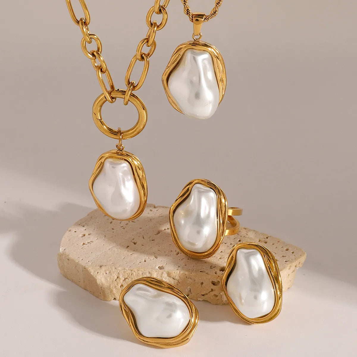 Waterproof Baroque Pearl Jewelry Set