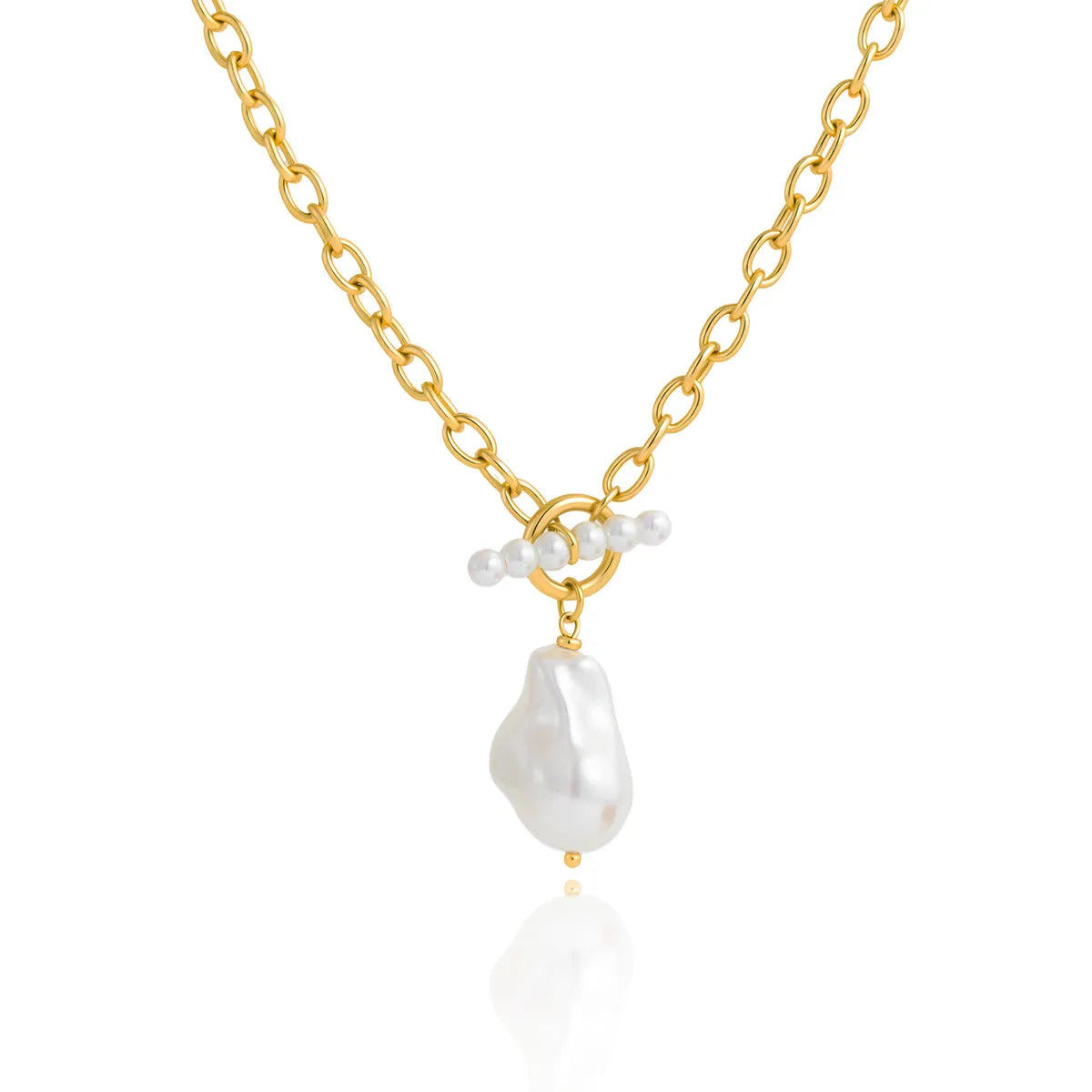 Waterproof Gold Pearl Layering Necklace