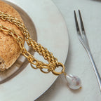 Waterproof Chunky Baroque Pearl Necklace