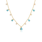 Waterproof Blue Stone Lariat Y-Necklace