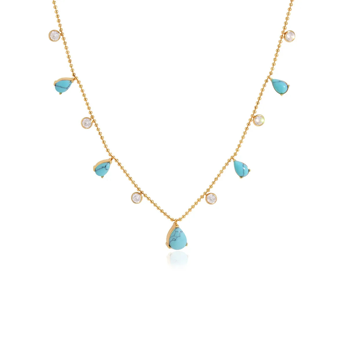Waterproof Blue Stone Lariat Y-Necklace