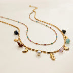 Waterproof Natural Stone & Pearl Layered Necklace