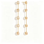 Zirconia Drop & Threader Earrings Collection – Waterproof 18K Gold
