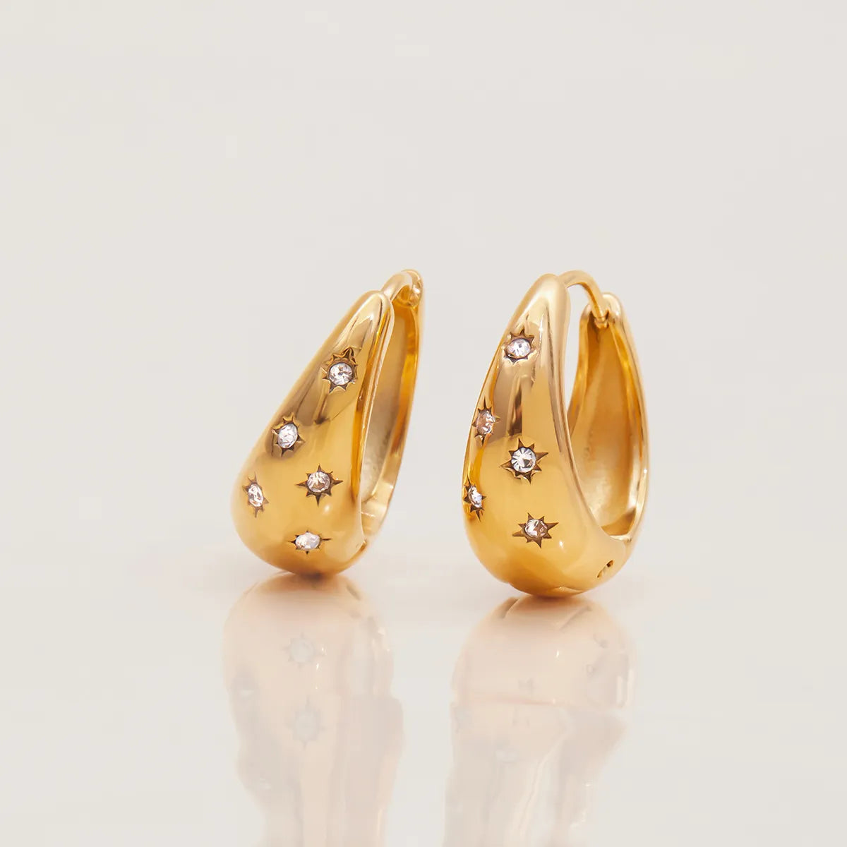 Waterproof Gold Star Huggie Hoops