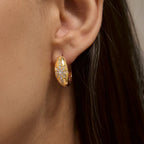 Snowflake Star Huggie Hoop Earrings – Waterproof 18K Gold