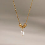 Waterproof Gold Coil Baroque Pearl Necklace