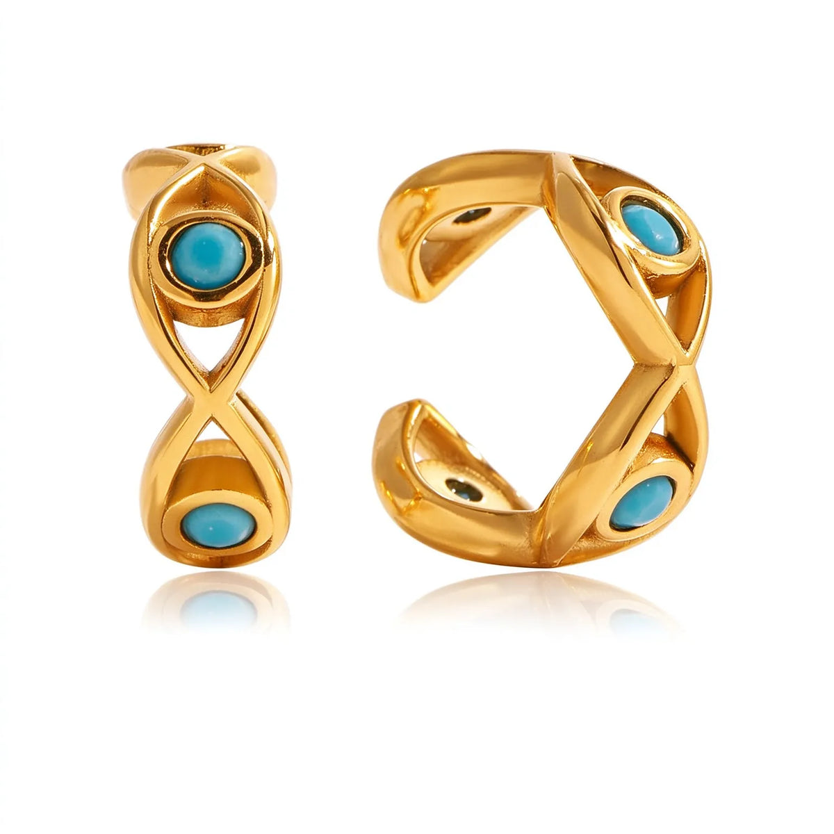 Waterproof Gold Evil Eye Earrings