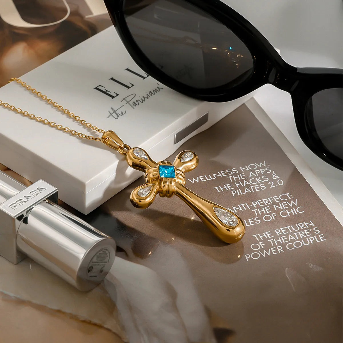 Waterproof Gold Cross Necklace