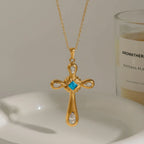 Waterproof Gold Cross Necklace
