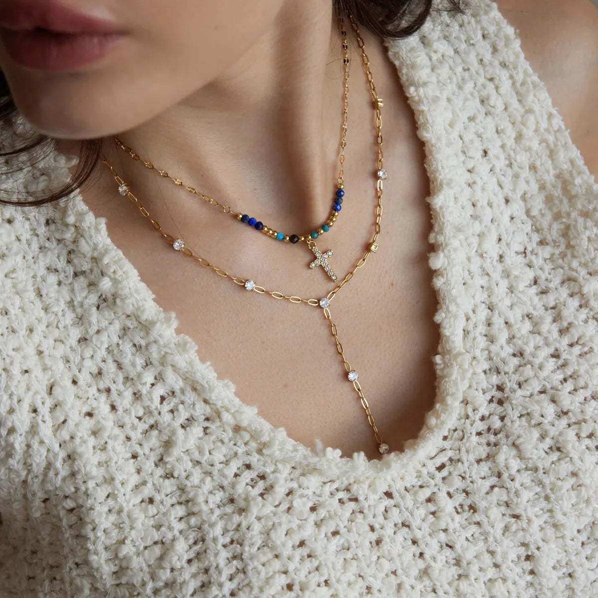 Waterproof Colorful Beaded Charm Necklace Collection