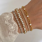 Waterproof Gold Stackable Chains CZ Bracelet