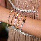 Waterproof CZ Gold Heart & Tennis Bracelet