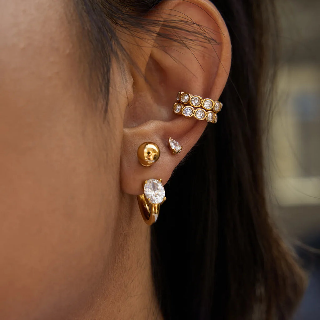 Waterproof No-Piercing Chunky CZ Ear Cuffs