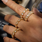 Waterproof Multi-Shape CZ Eternity Rings