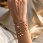 Waterproof CZ Clover Flower Bracelet