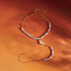 Waterproof CZ Hand Chain Bracelet Ring
