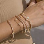 Waterproof CZ Open Tennis Cuff Bracelet