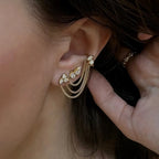 Waterproof Chain Ear Cuff & CZ Studs