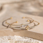 Waterproof CZ Open Tennis Cuff Bracelet