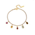 Waterproof Colorful CZ Charm Tennis Bracelet