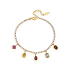 Waterproof Colorful CZ Charm Tennis Bracelet