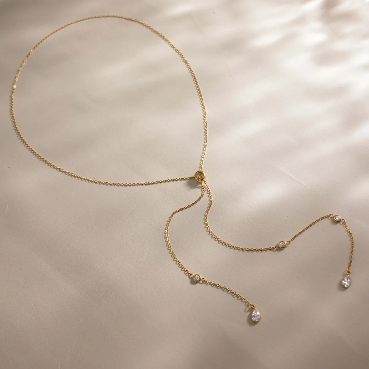Adjustable Lariat Y-Necklace – Waterproof Stainless Steel