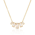 Waterproof Gold Baguette CZ Necklace