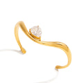 Waterproof Pear-Cut CZ Cuff Bracelet
