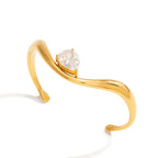 Waterproof Pear-Cut CZ Cuff Bracelet