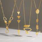 Waterproof Gold Geometric Modern Y-Necklace
