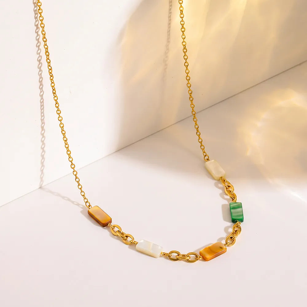 Waterproof Gold Shell Necklace & Bracelet Set