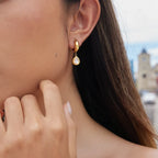CZ Drop Huggie Earrings – Heart, Pear & Cushion | Waterproof 18K Gold