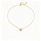 Waterproof Stainless Steel Chunky Charm Necklace | Gold Cross & Heart Layered Chain