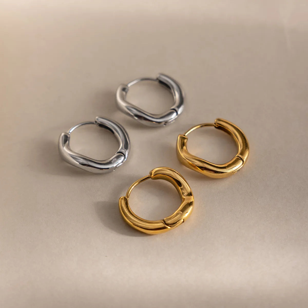 Waterproof Wavy Hoop Earrings