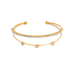Waterproof CZ Open Tennis Cuff Bracelet