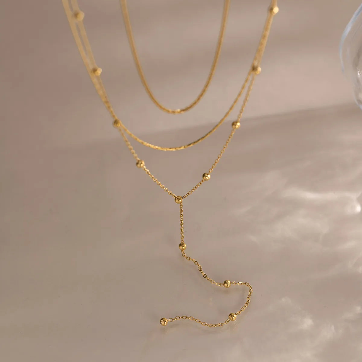 Triple Layer Chain Necklace | Waterproof 18K Gold