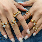 Waterproof Mixed-Cut CZ Ring Collection