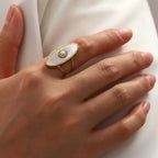 Waterproof Mother of Pearl Ring
