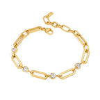 Waterproof Gold Stackable Chains CZ Bracelet