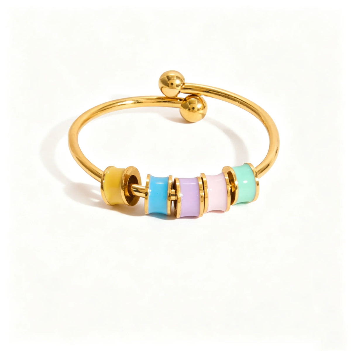 Waterproof Multicolor CZ & Enamel Vintage Statement Ring