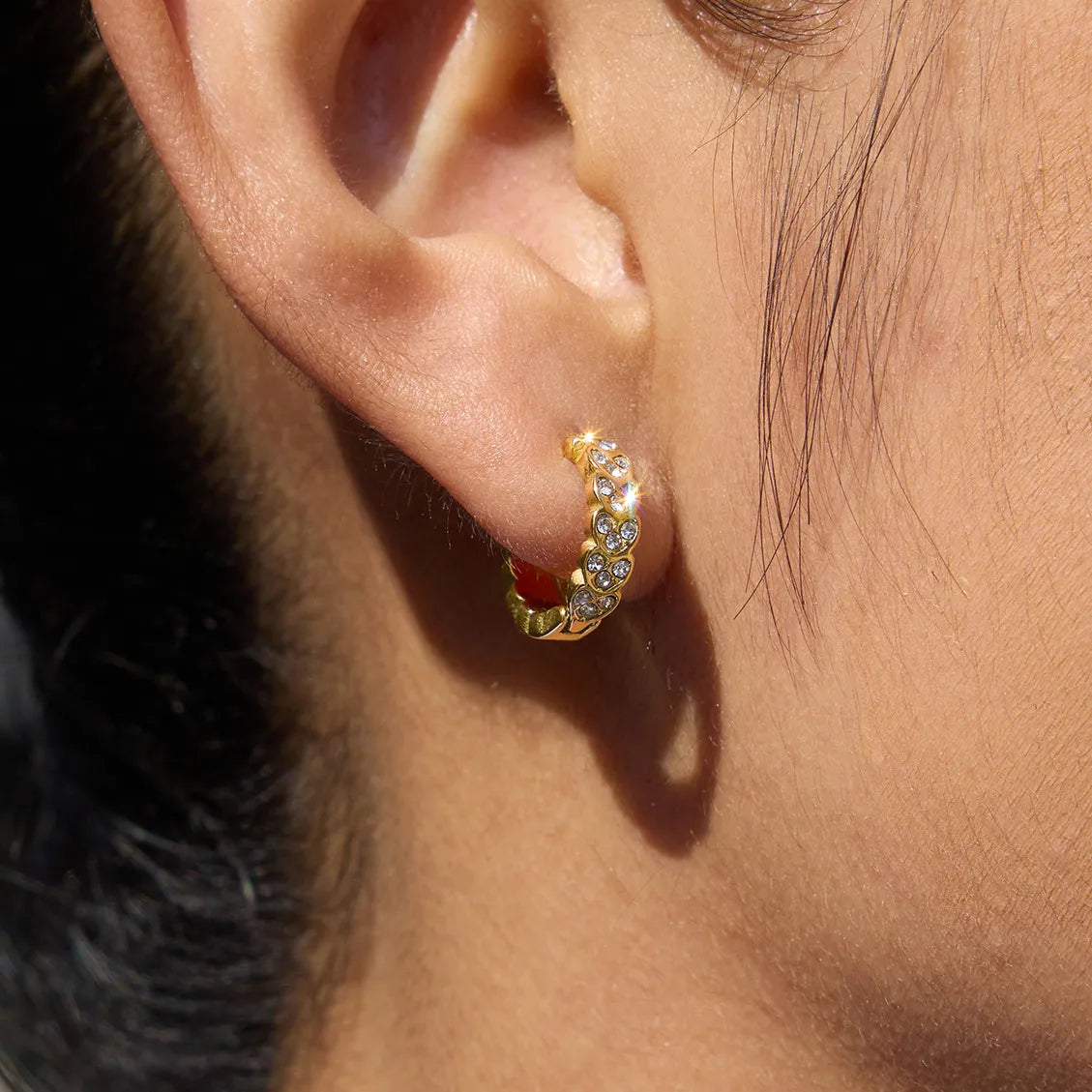 Waterproof Gold CZ Huggies & Ear Cuffs