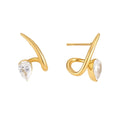 Waterproof Curved Huggie Studs Earrings