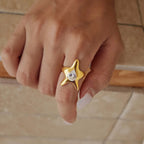 Waterproof Stainless Steel Star Ring