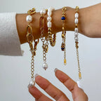 Waterproof Stacking Beaded Pearl Bracelet