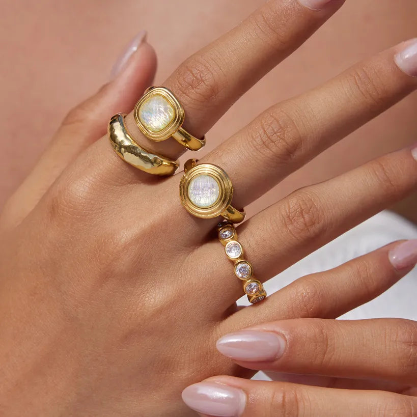 Waterproof Chunky Resin Inlay Ring